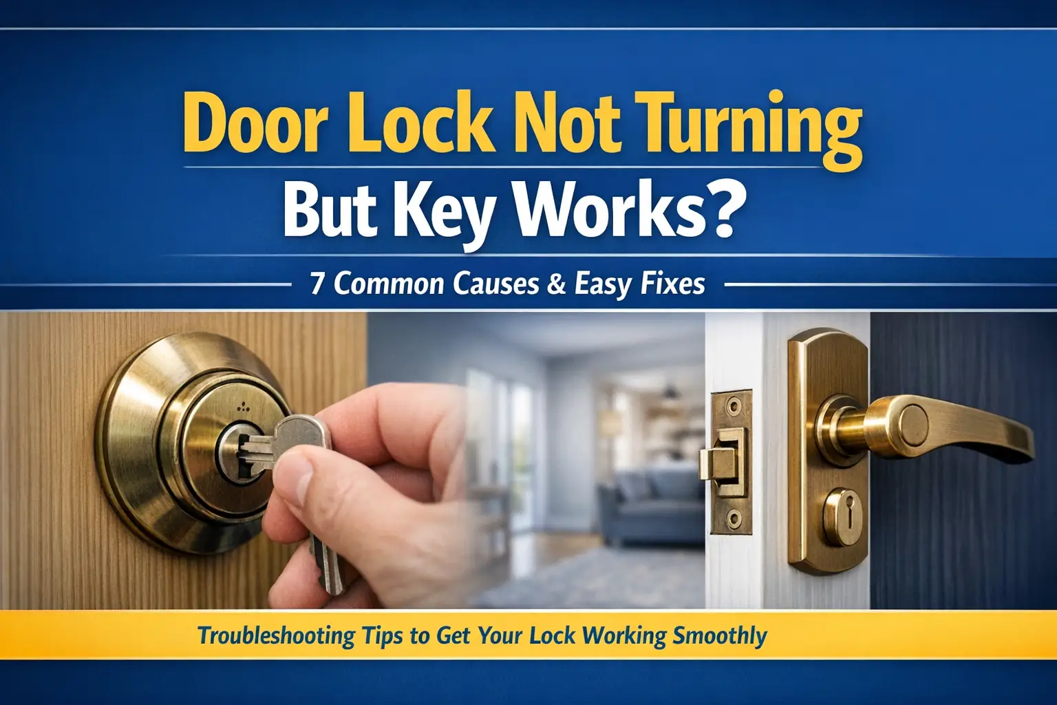 Door Lock Not Turning But Key Works? 7 Common Causes & Easy Fixes-2026 Guide
