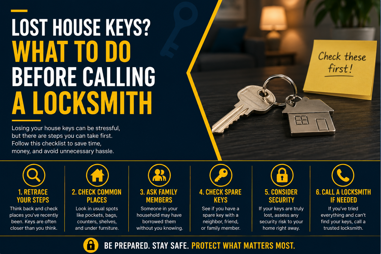 Lost House Keys? Essential Steps to Take Before Calling a Locksmith