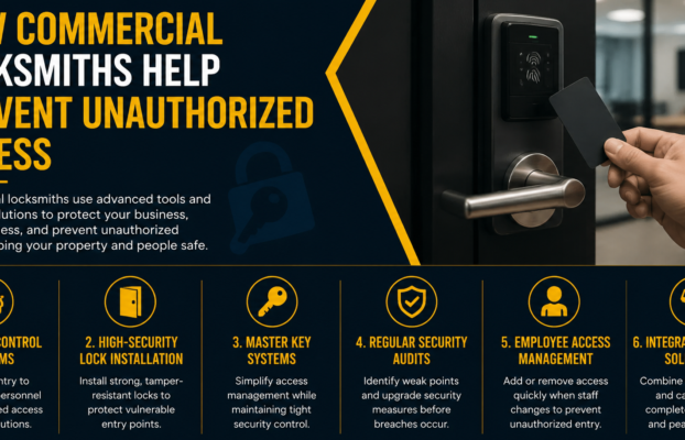 How Commercial Locksmiths Help Prevent Unauthorized Access