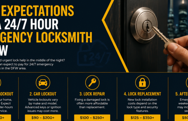 Cost Expectations for a 24/7 Hour Emergency Locksmith in DFW