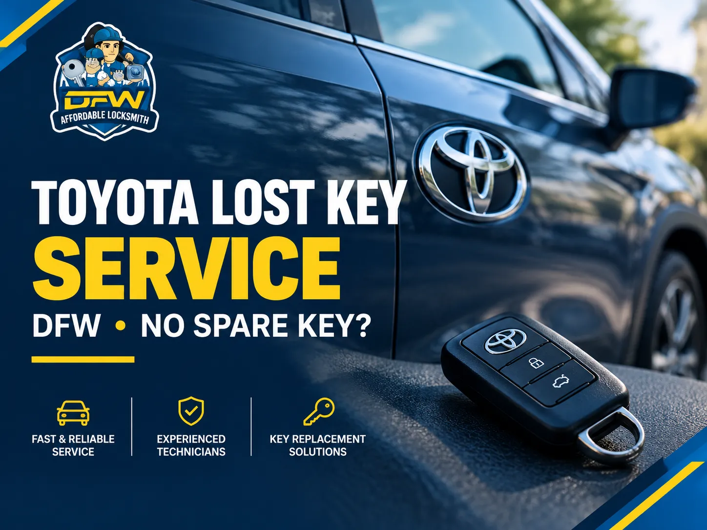 Toyota Lost Key Service DFW for Drivers With No Spare